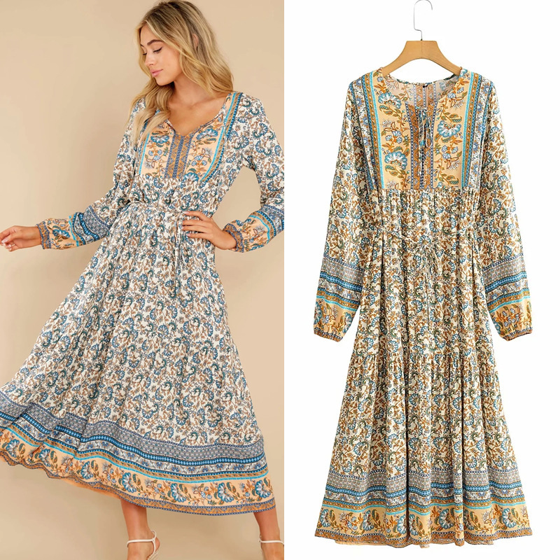 1963660710220.jpg Floral lace-up dresses - الصورة 1
