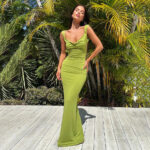 Women's Fashion Sleeveless Backless Slim Fit Long Dress