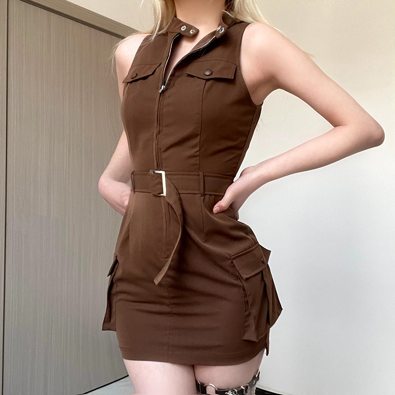 15695099-a68d-455a-9194-e15cbc067d25.jpg Women's Fashion Slim Work Style Waistband Undershirt Package Hip Dress - الصورة 1