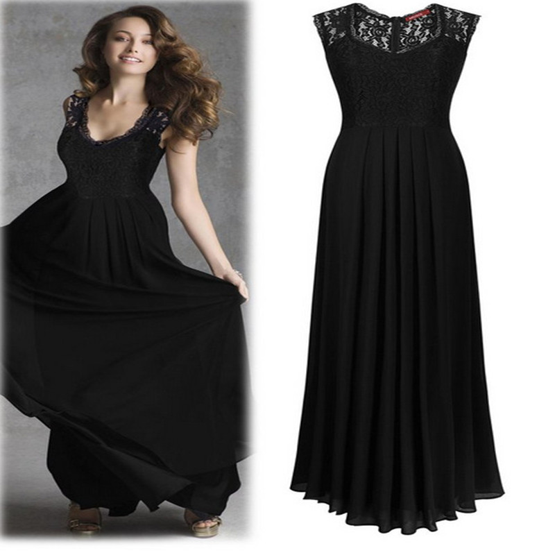 1614145473479.jpg Lace Stitching Sleeveless Solid Color Dress - الصورة 1