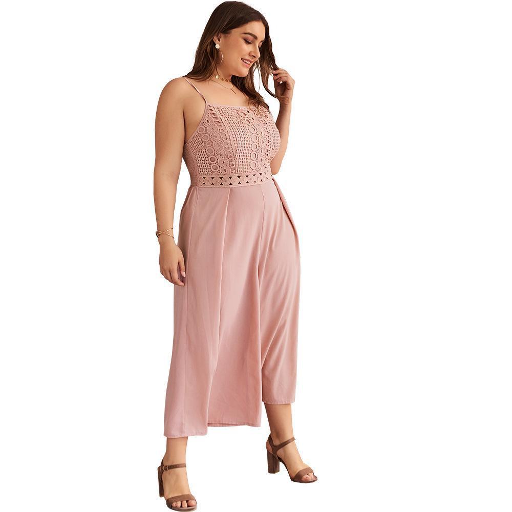 1618649527313.jpg .Plus Size Jumpsuit Women Summer Loose Pants Fat Lady Overal - الصورة 1