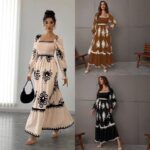 Elegant Printed Long Sleeve Maxi Dress