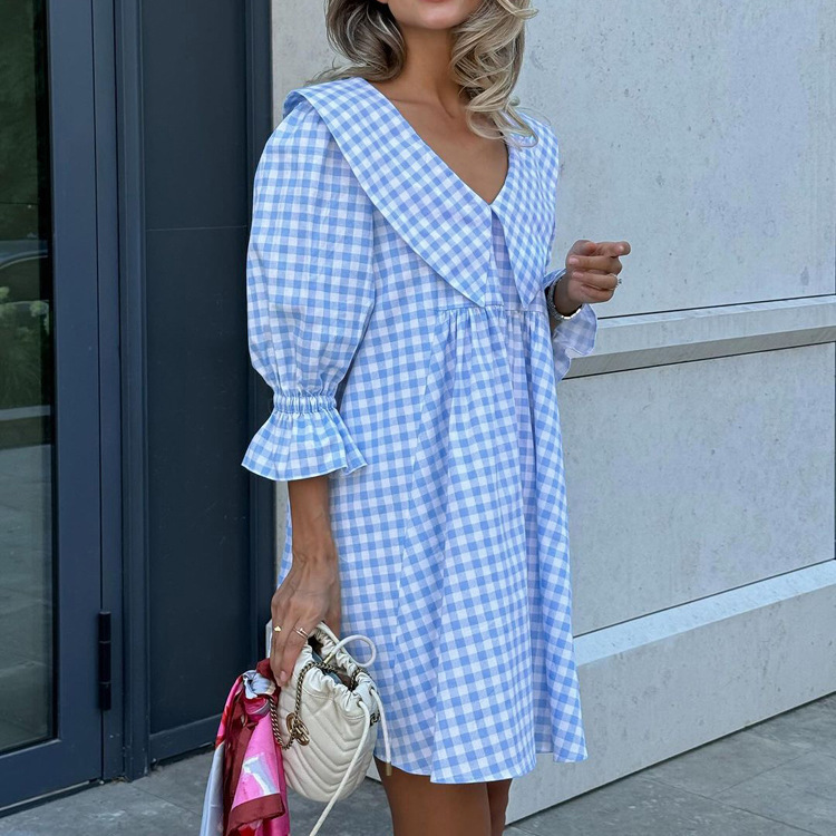 5f7d342c-4ac2-4e7d-ad6b-d3b12604f1ba.jpg Elegant A-line Work Dress With A Peter Pan Collar - الصورة 1