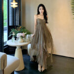 Pleated Irregular Elegant Midi Dress