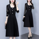 Oversized Women's Fashion Mesh Patchwork Dress