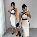 Summer New Solid Color Sexy Chic Bodycon Stretchy Womens Dress