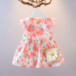 Girls' Simple Casual Floral Versatile Dress