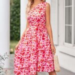 Women's One-shoulder Layered Frill Print Dress