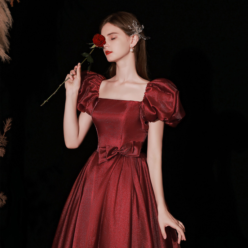 99b488a4-9dcf-4d09-9c0e-3f91e6d53b98.jpg New Spring Temperament Engagement Long Dress - الصورة 1