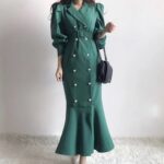 Ladies Fashion Slim Fit Package Hip Fishtail Dress