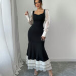 Women's Versatile European And American Style Slim Fit Long Sleeved Dress