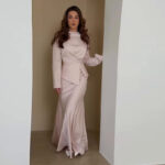 Women's Irregular Stitching Long Sleeve Mop Dress