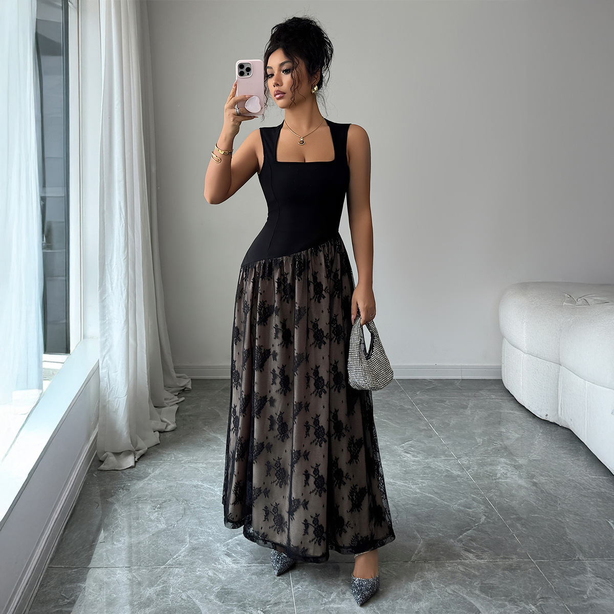 be0db077-edf2-4f1a-8299-a7c1fcddde51.jpg Women's Fashion Elegant High-end Sleeveless Dress - الصورة 1