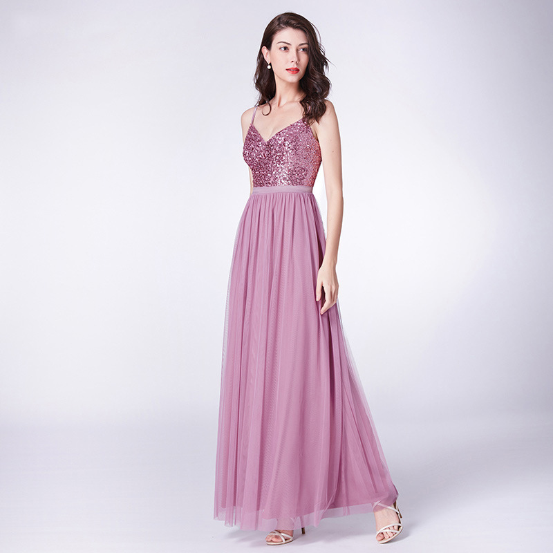 1620025973665.jpg Fairy Full Shiny Sling Sequins Fashion Slim Slimming Party Long Evening Dress - الصورة 1