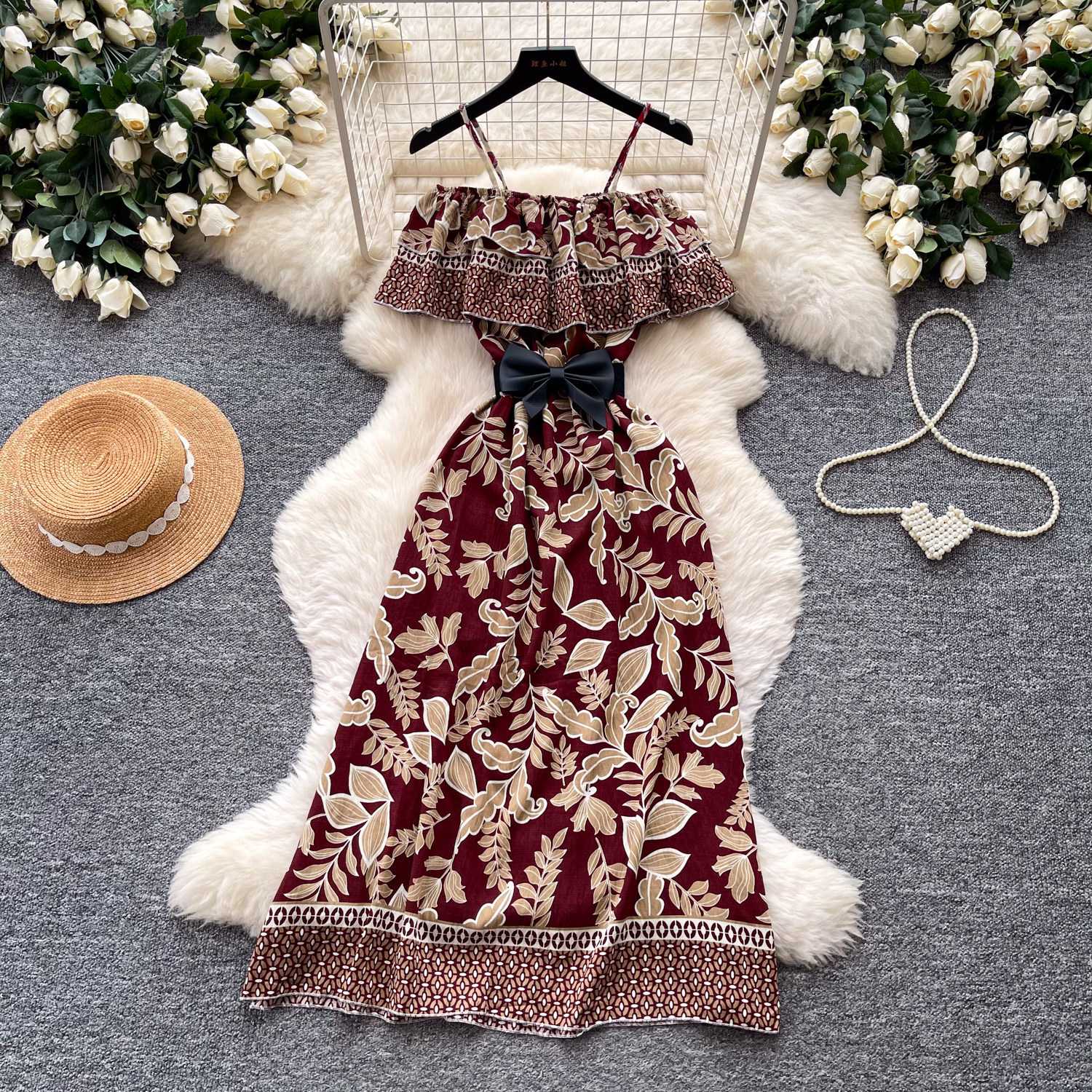 2a6de4d9-fd56-44d0-99de-dfdbdc790550.jpg Bow-printed Dress For Women - الصورة 1